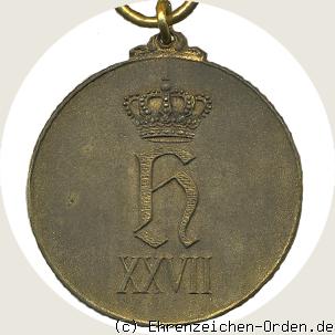 Medaille für aufopfernde Tätigkeit in Kriegszeit in Kriegsmetall vergoldet Rückseite